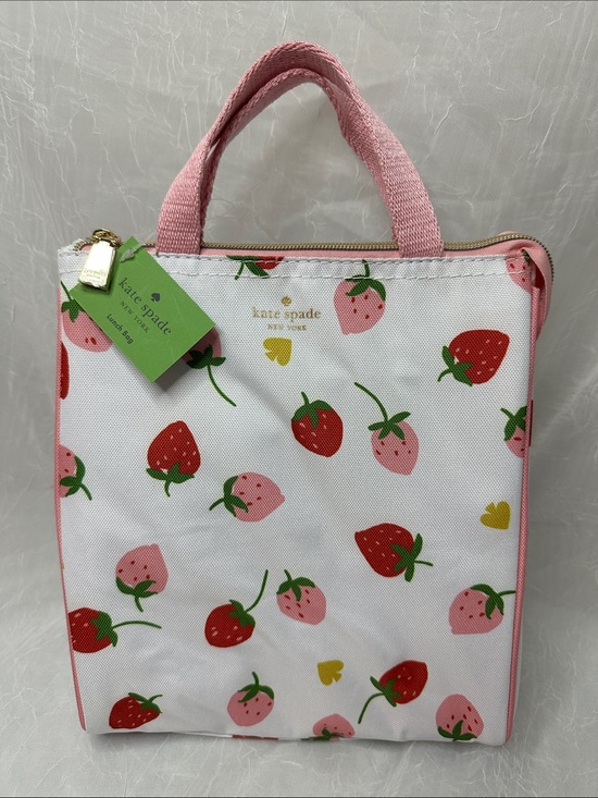 kate spade Handbags - kate spade Strawberry-Print Canvas lunch tote - Pink, Red & Green